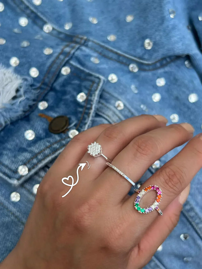 Anel Solitário com Zircônia Cristal em Prata 925